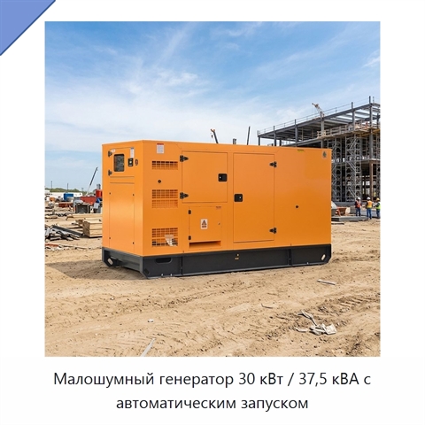 Малошумный генератор 30 кВт / 37,5 кВА с автоматическим запуском