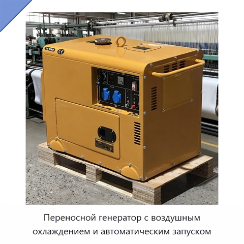Переносной генератор с воздушным охлаждением и автоматическим запуском