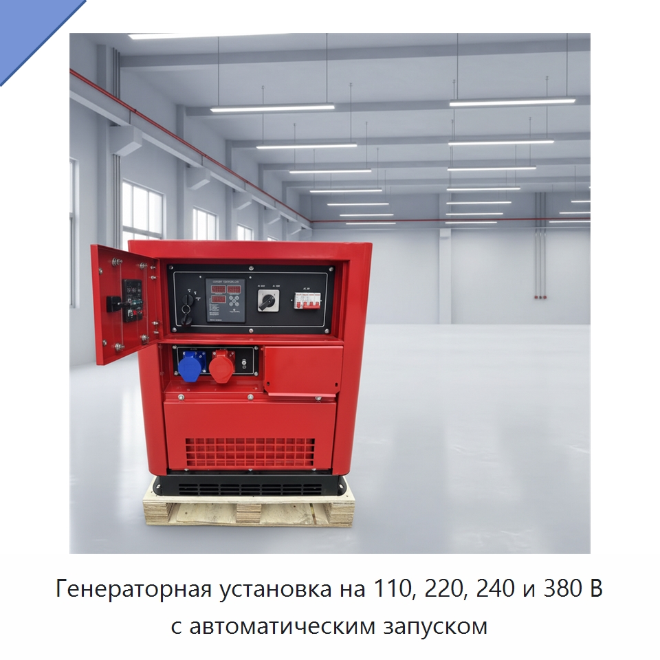 Генераторная установка на 110, 220, 240 и 380 В с автоматическим запуском — Дизельные генераторы
