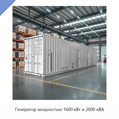 Генератор мощностью 1600 кВт и 2000 кВА