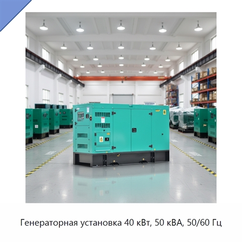 Генераторная установка 40 кВт, 50 кВА, 50/60 Гц