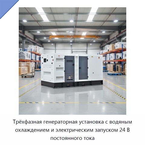 Трёхфазная генераторная установка с водяным охлаждением и электрическим запуском 24 В постоянного тока