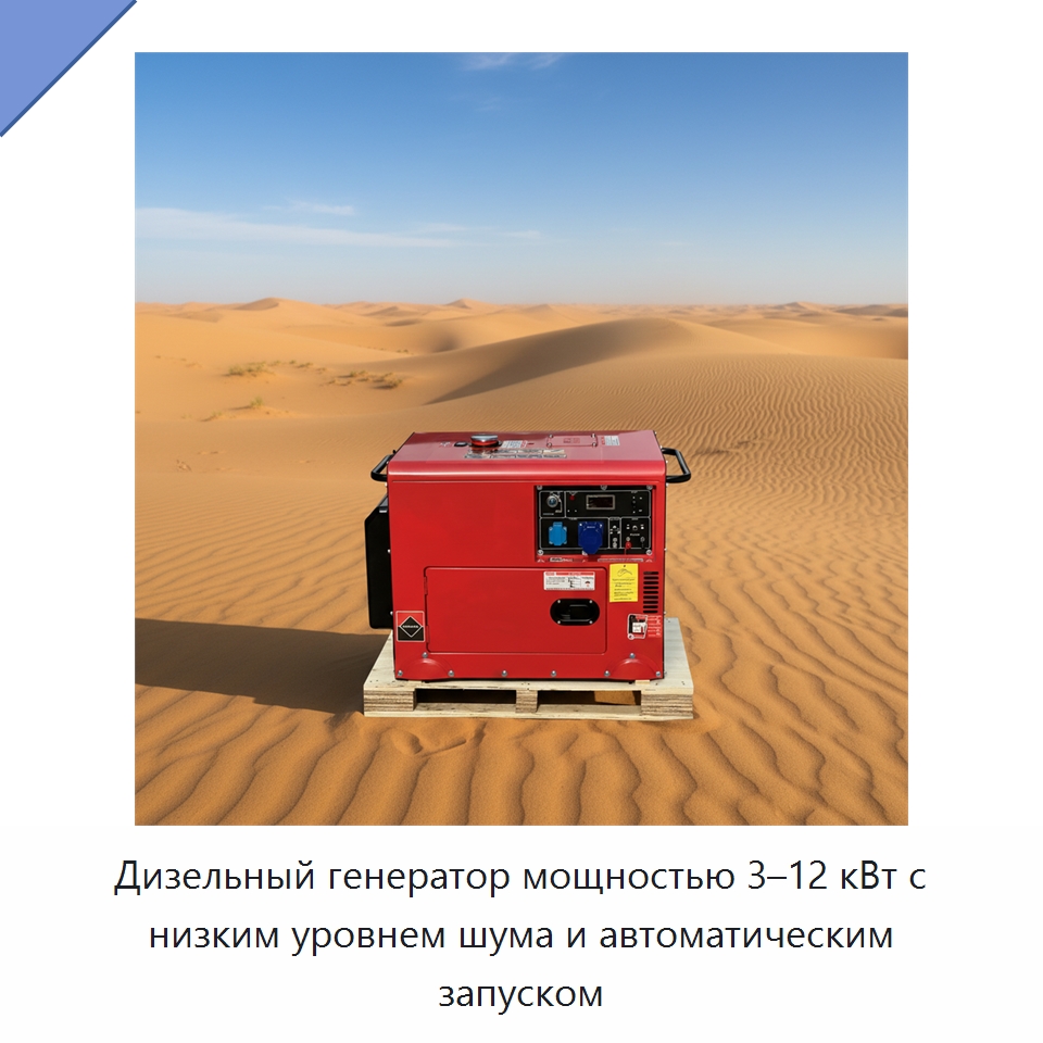Дизельный генератор мощностью 3–12 кВт с низким уровнем шума и автоматическим запуском — Дизельные генераторы