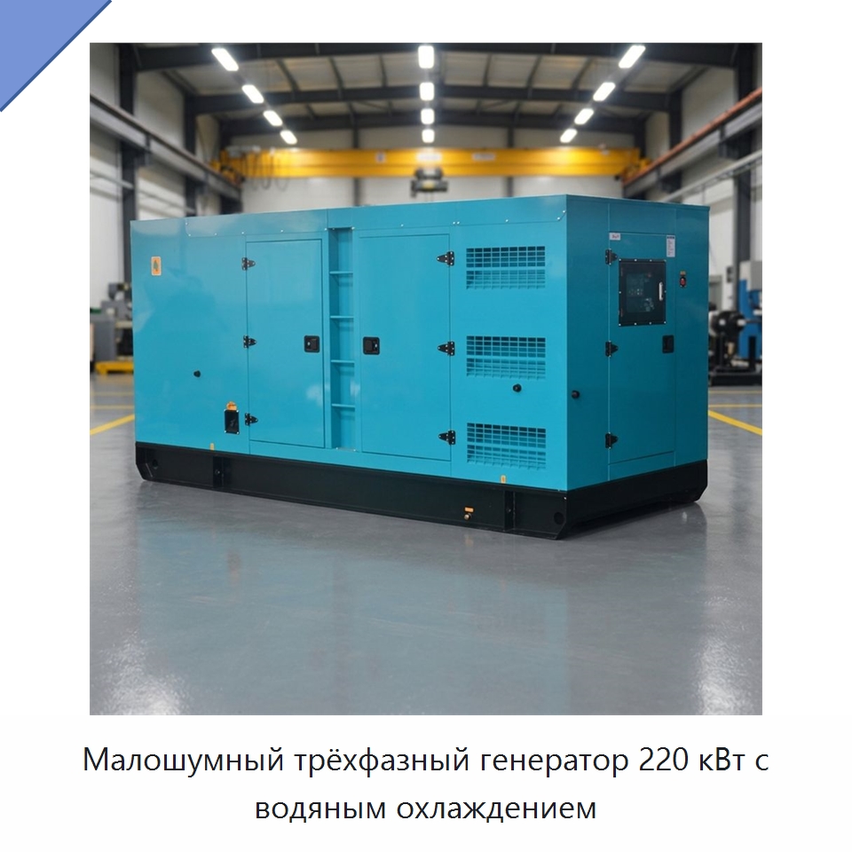 Малошумный трёхфазный генератор 220 кВт с водяным охлаждением — Дизельные генераторы