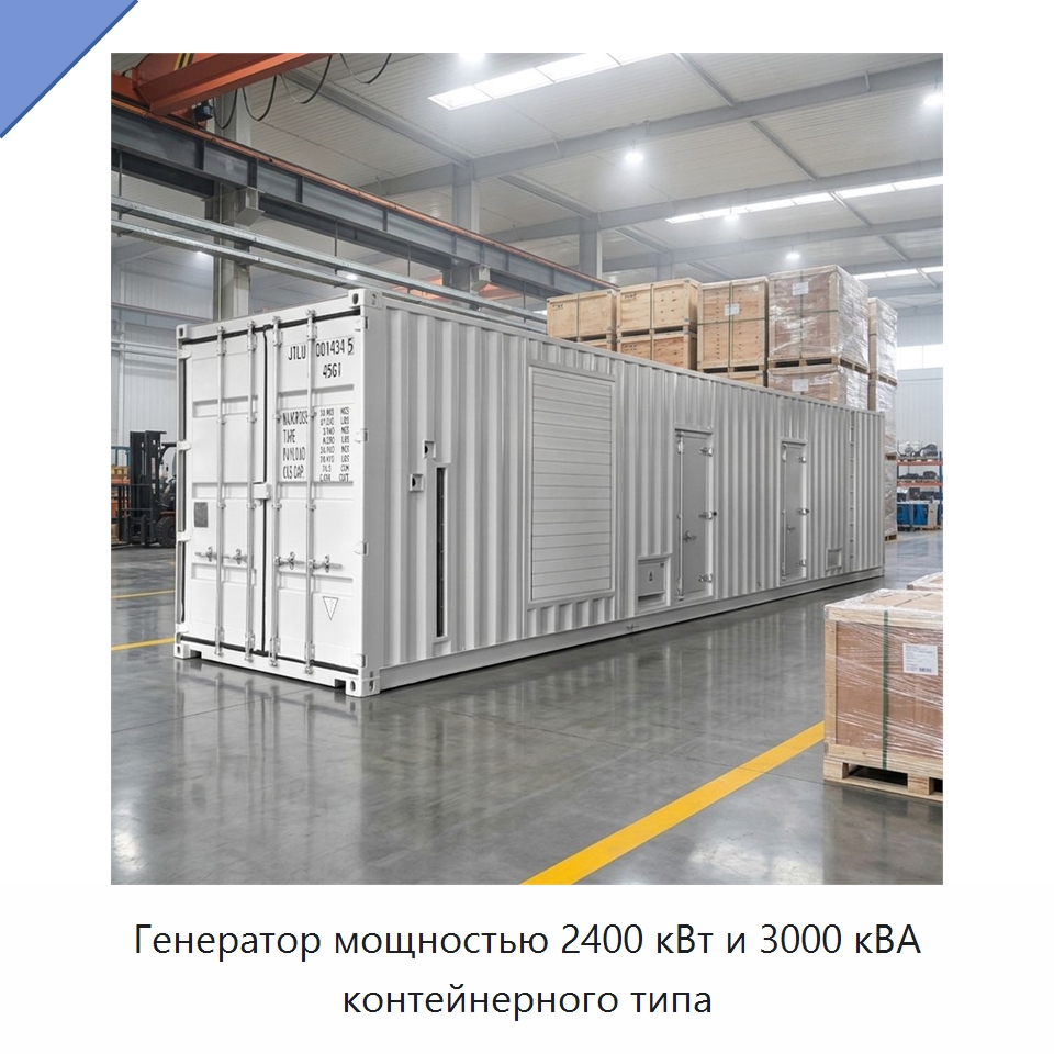 Генератор мощностью 2400 кВт и 3000 кВА контейнерного типа — Дизельные генераторы