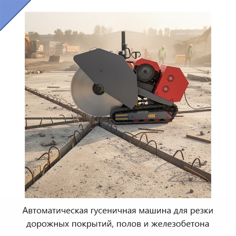 Автоматическая гусеничная машина для резки дорожных покрытий, полов и железобетона
