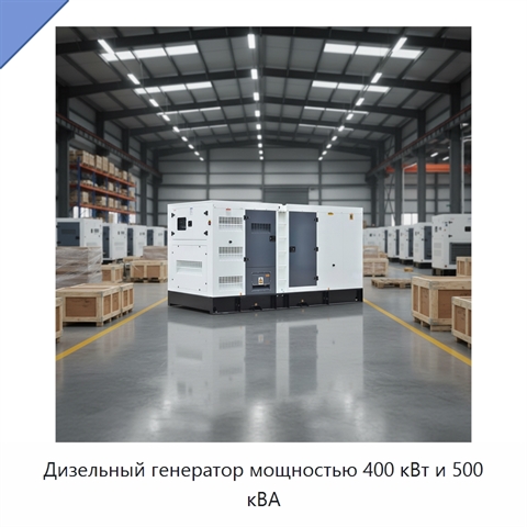 Дизельный генератор мощностью 400 кВт и 500 кВА