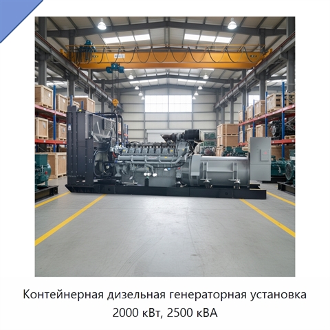 Контейнерная дизельная генераторная установка 2000 кВт, 2500 кВА