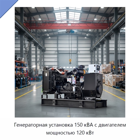 Генераторная установка 150 кВА с двигателем мощностью 120 кВт