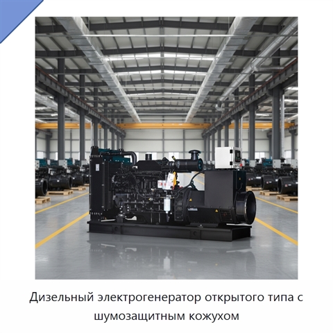 Дизельный электрогенератор открытого типа с шумозащитным кожухом