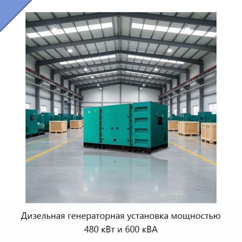 Дизельная генераторная установка мощностью 480 кВт и 600 кВА
