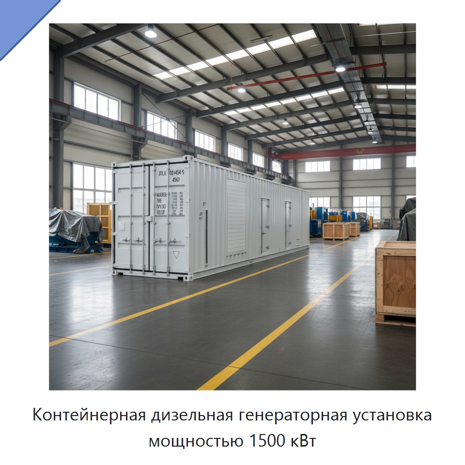 Контейнерная дизельная генераторная установка мощностью 1500 кВт — Дизельные генераторы