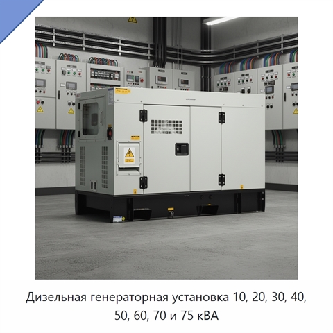 Дизельная генераторная установка 10, 20, 30, 40, 50, 60, 70 и 75 кВА