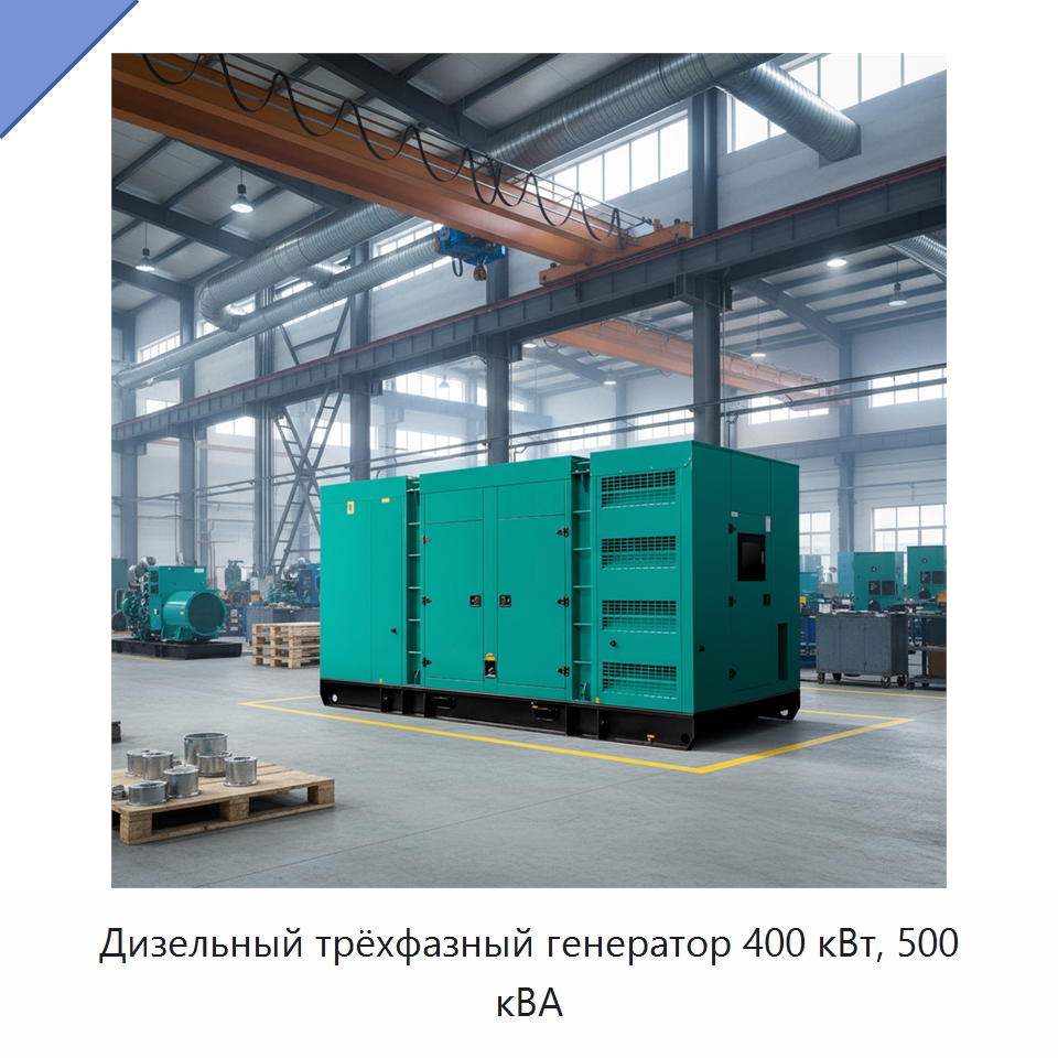Дизельный трёхфазный генератор 400 кВт, 500 кВА — Дизельные генераторы