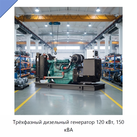 Трёхфазный дизельный генератор 120 кВт, 150 кВА