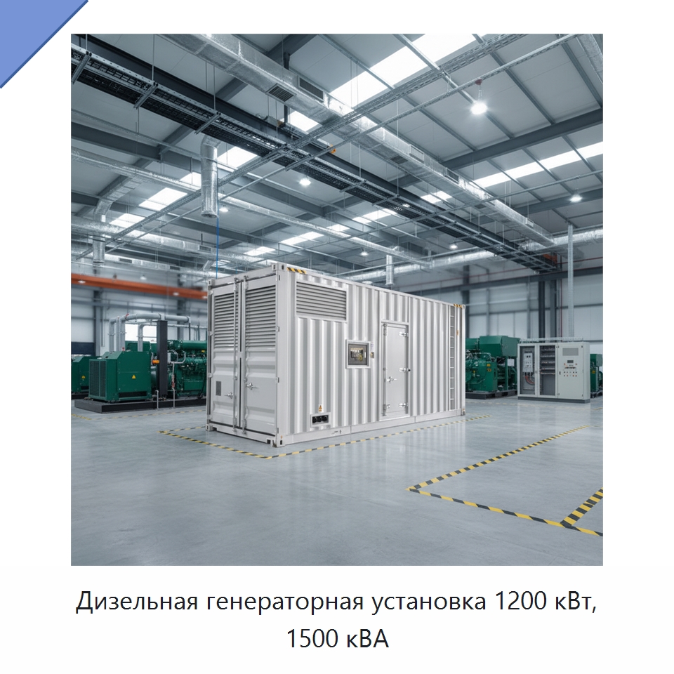 Дизельная генераторная установка 1200 кВт, 1500 кВА — Дизельные генераторы