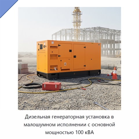 Дизельная генераторная установка в малошумном исполнении с основной мощностью 100 кВА