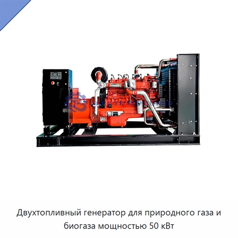 Двухтопливный генератор для природного газа и биогаза мощностью 50 кВт