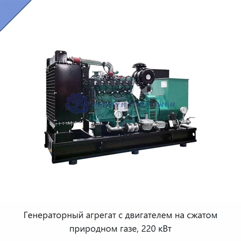 Генераторный агрегат с двигателем на сжатом природном газе, 220 кВт
