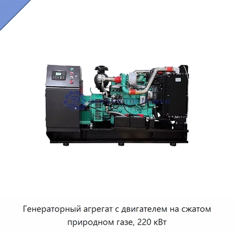 Генераторный агрегат с двигателем на сжатом природном газе, 220 кВт