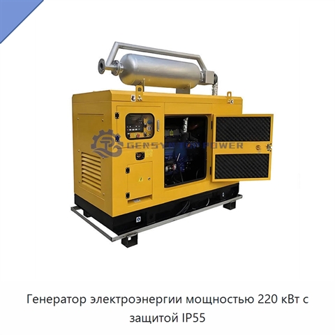 Генератор электроэнергии мощностью 220 кВт с защитой IP55