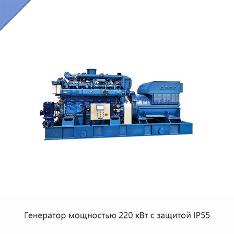 Генератор мощностью 220 кВт с защитой IP55