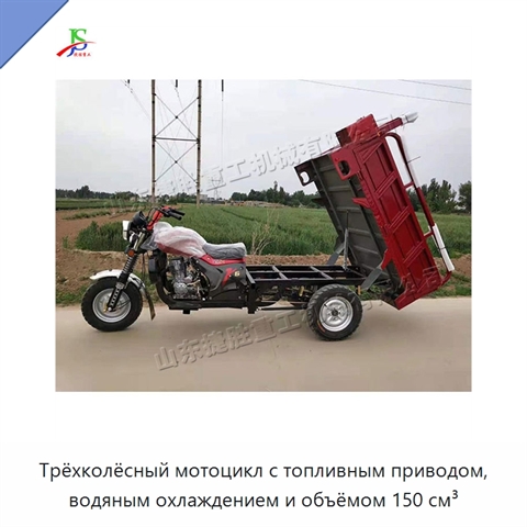 Трёхколёсный мотоцикл с топливным приводом, водяным охлаждением и объёмом 150 см³