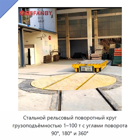 Стальной рельсовый поворотный круг грузоподъёмностью 1–100 т с углами поворота 90°, 180° и 360°