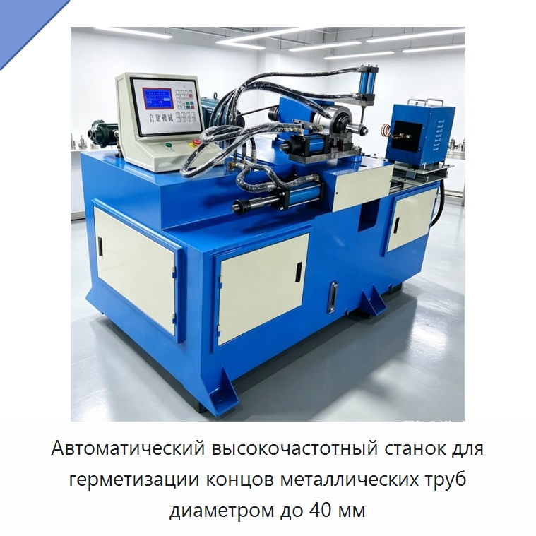 Автоматический высокочастотный станок для герметизации концов металлических труб диаметром до 40 мм — Станки для обработки труб