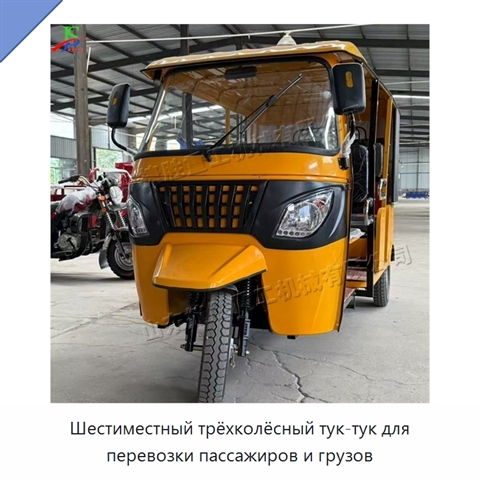 Шестиместный трёхколёсный тук-тук для перевозки пассажиров и грузов