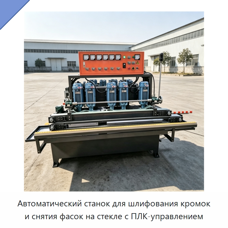 Автоматический станок для шлифования кромок и снятия фасок на стекле с ПЛК-управлением — Оборудование для производства стекла