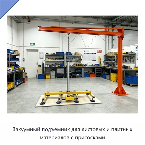 Вакуумный подъемник для листовых и плитных материалов с присосками