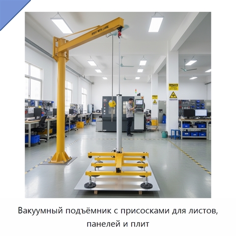 Вакуумный подъёмник с присосками для листов, панелей и плит