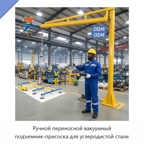 Ручной переносной вакуумный подъемник-присоска для углеродистой стали