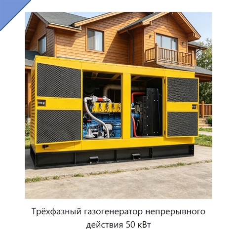 Трёхфазный газогенератор непрерывного действия 50 кВт