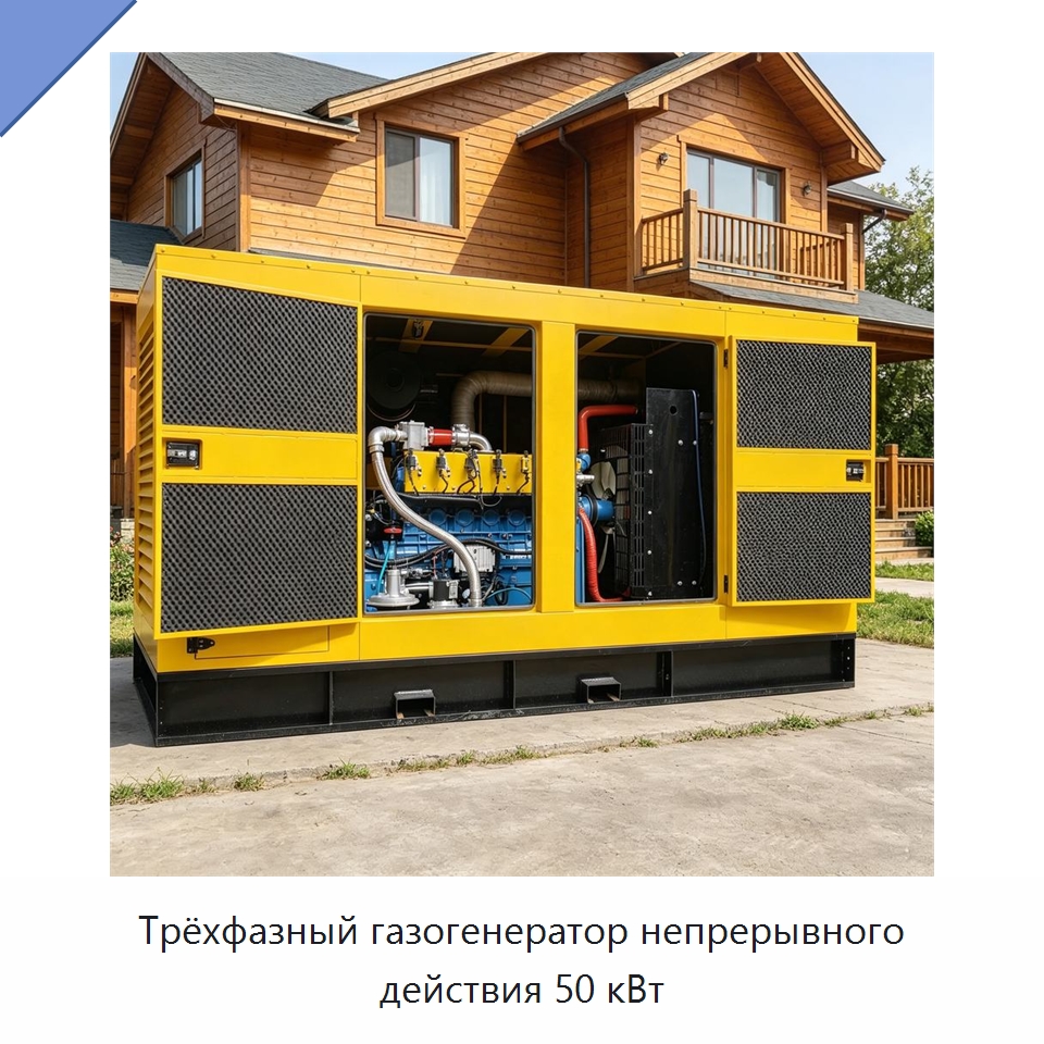 Трёхфазный газогенератор непрерывного действия 50 кВт — Газотурбинные генераторы