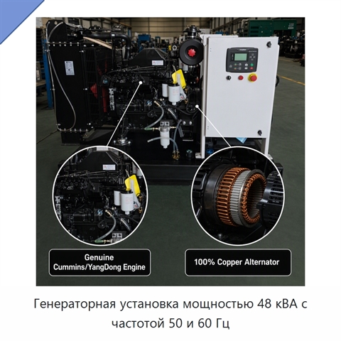 Генераторная установка мощностью 48 кВА с частотой 50 и 60 Гц
