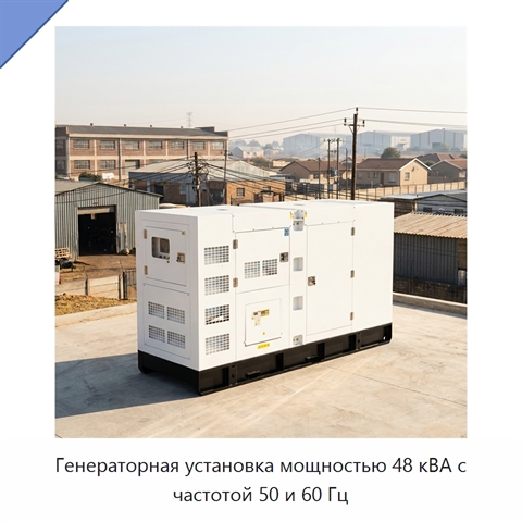 Генераторная установка мощностью 48 кВА с частотой 50 и 60 Гц