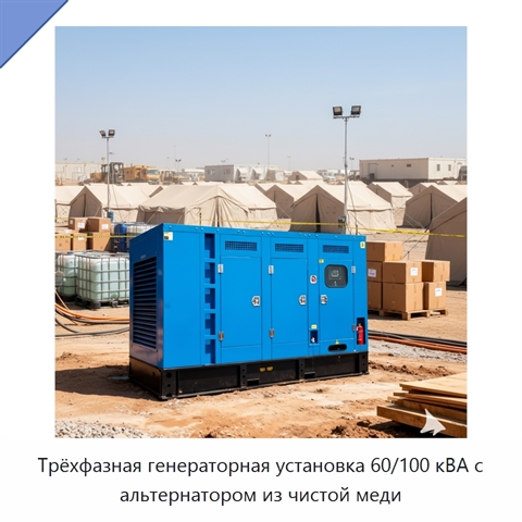 Трёхфазная генераторная установка 60/100 кВА с альтернатором из чистой меди