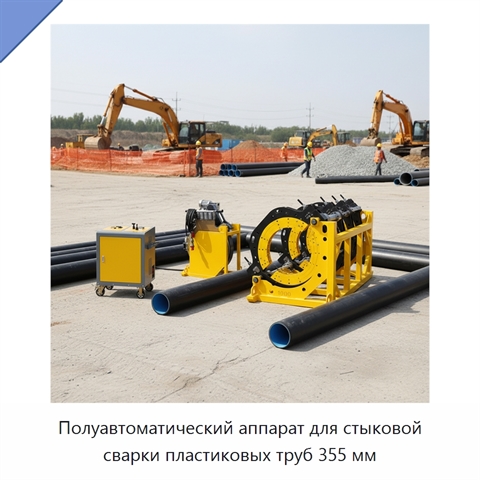 Полуавтоматический аппарат для стыковой сварки пластиковых труб 355 мм