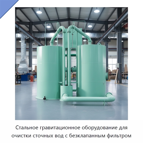 Стальное гравитационное оборудование для очистки сточных вод с безклапанным фильтром