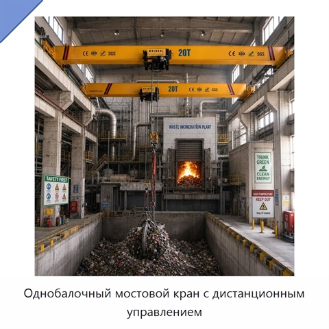 Однобалочный мостовой кран с дистанционным управлением