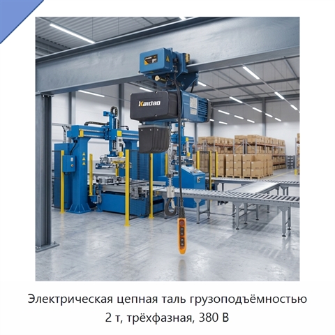 Электрическая цепная таль грузоподъёмностью 2 т, трёхфазная, 380 В