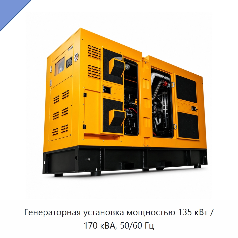 Генераторная установка мощностью 135 кВт / 170 кВА, 50/60 Гц — Дизельные генераторы