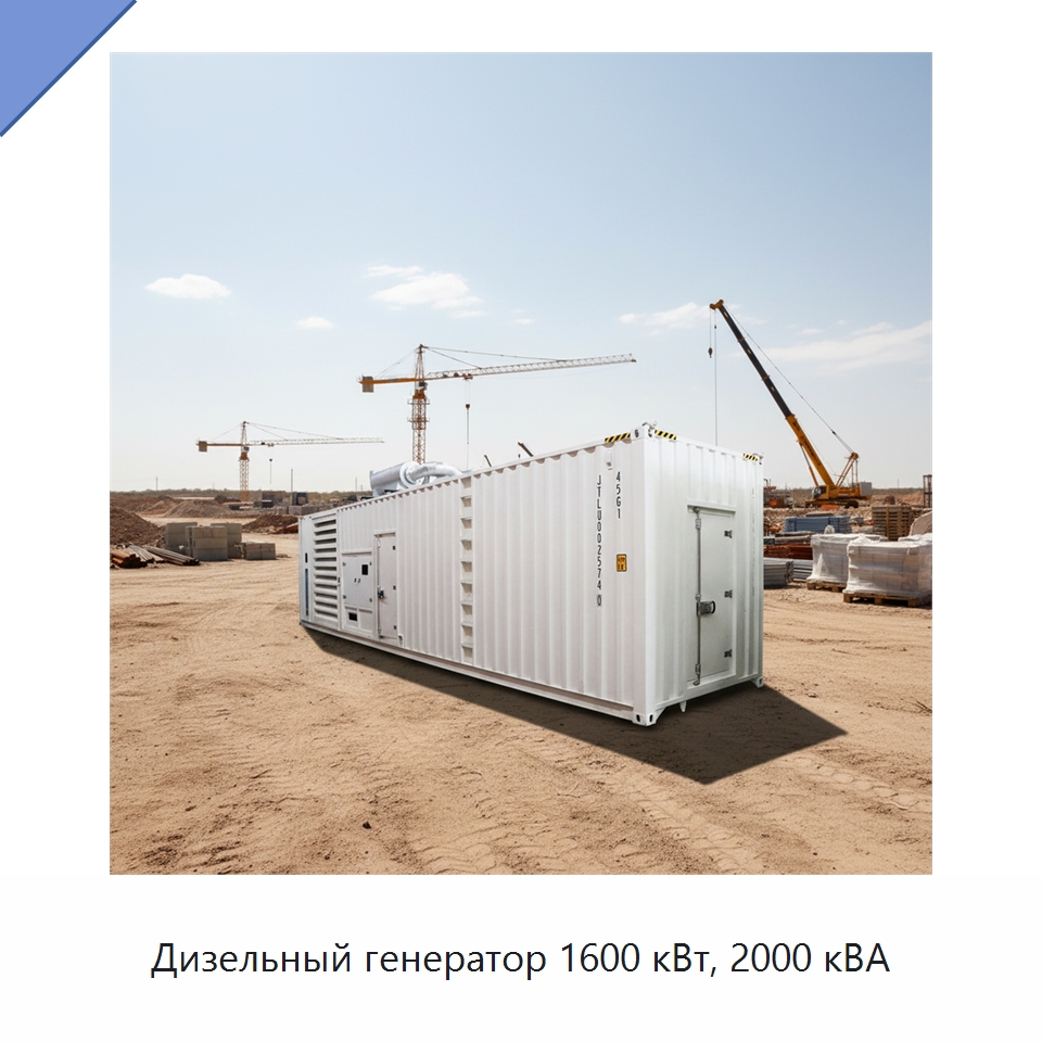 Дизельный генератор 1600 кВт, 2000 кВА — Дизельные генераторы