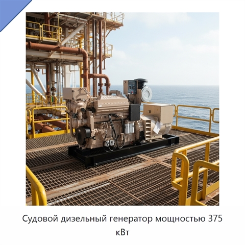 Судовой дизельный генератор мощностью 375 кВт