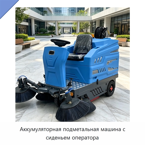 Аккумуляторная подметальная машина с сиденьем оператора
