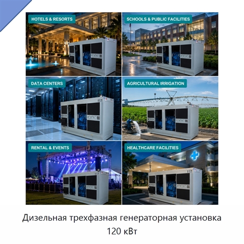 Дизельная трехфазная генераторная установка 120 кВт