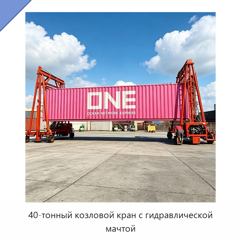 40-тонный козловой кран с гидравлической мачтой — Краны