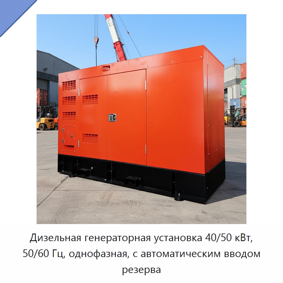 Дизельная генераторная установка 40/50 кВт, 50/60 Гц, однофазная, с автоматическим вводом резерва — Дизельные генераторы